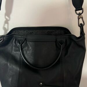 Longchamp Le Pilage Black on Black w/strap $350